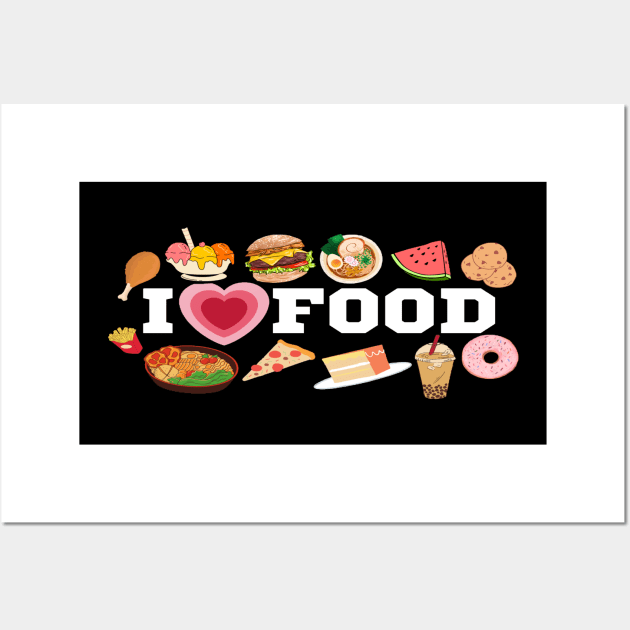 I Love Food/I Heart Food Clothing Wall Art by The Print Palace